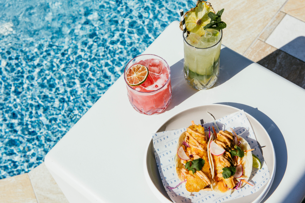Poolside food and drinks at Elements of Byron