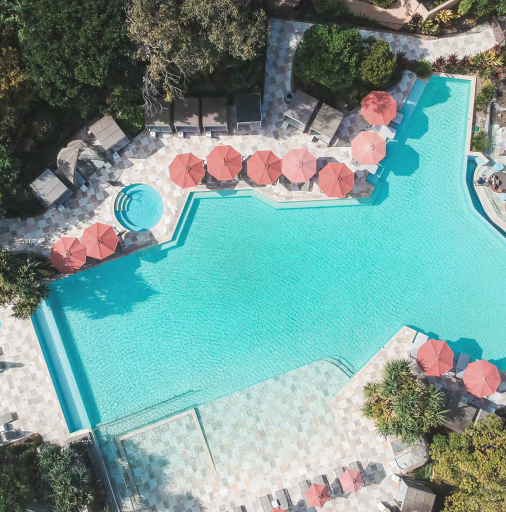 Elements of Byron aerial resort pool